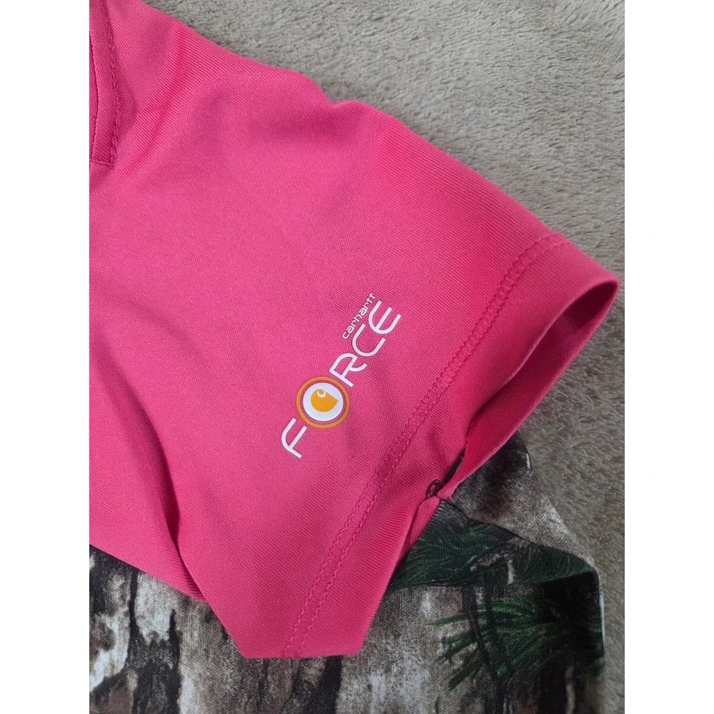 Carhartt Shirt Girls size 5 pink Realtree Camo Force Tank Performance S/S EUC